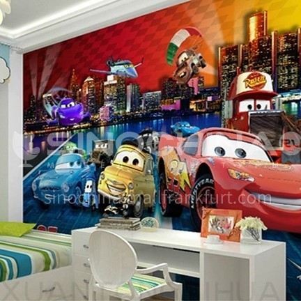 Cartoon style geometry graphic design TV background wall paper modern contracted living room mural FC-QCZDY